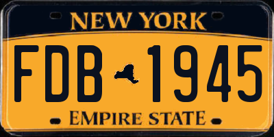 NY license plate FDB1945