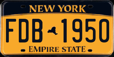 NY license plate FDB1950