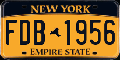 NY license plate FDB1956