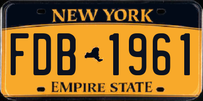 NY license plate FDB1961
