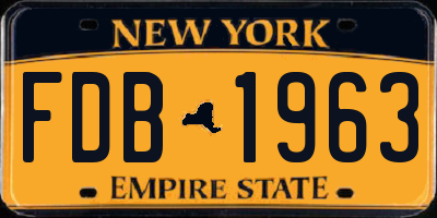 NY license plate FDB1963