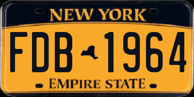 NY license plate FDB1964