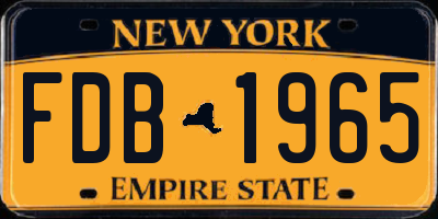 NY license plate FDB1965