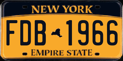NY license plate FDB1966