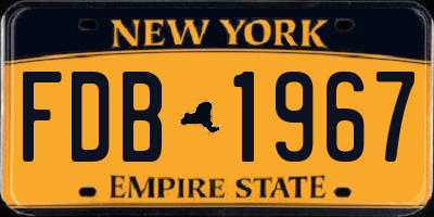 NY license plate FDB1967