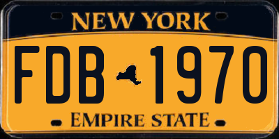 NY license plate FDB1970