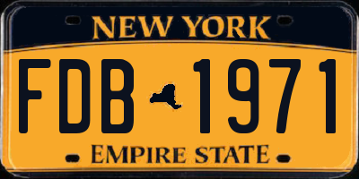 NY license plate FDB1971