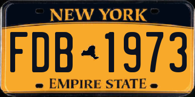NY license plate FDB1973