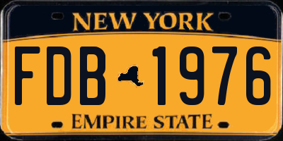 NY license plate FDB1976