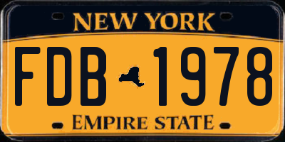 NY license plate FDB1978