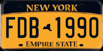 NY license plate FDB1990