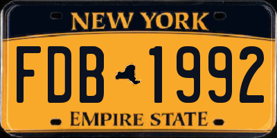 NY license plate FDB1992