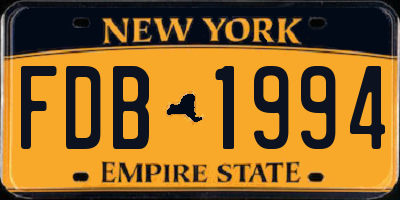 NY license plate FDB1994