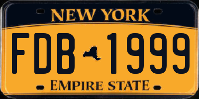NY license plate FDB1999