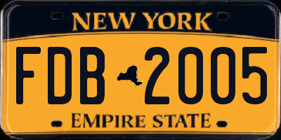 NY license plate FDB2005