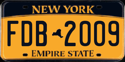 NY license plate FDB2009