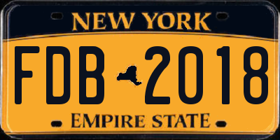 NY license plate FDB2018