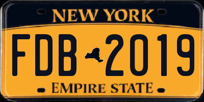 NY license plate FDB2019