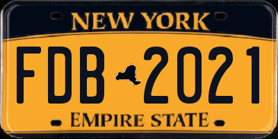 NY license plate FDB2021