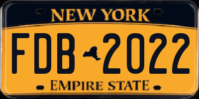 NY license plate FDB2022
