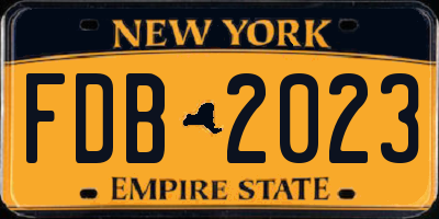 NY license plate FDB2023
