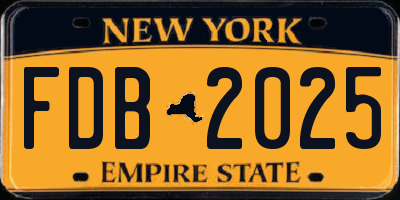 NY license plate FDB2025