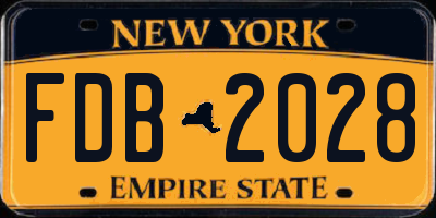 NY license plate FDB2028