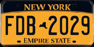 NY license plate FDB2029