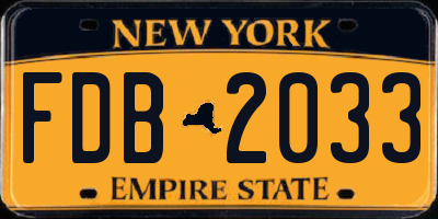 NY license plate FDB2033