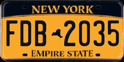 NY license plate FDB2035