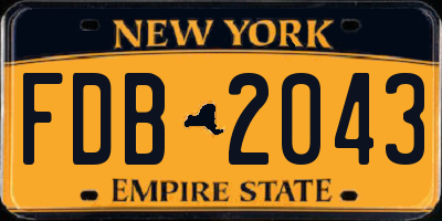 NY license plate FDB2043