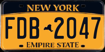 NY license plate FDB2047