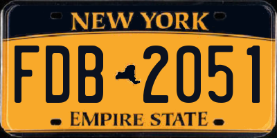 NY license plate FDB2051