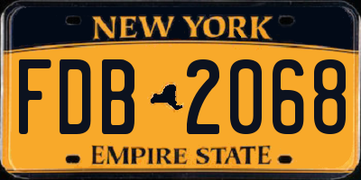 NY license plate FDB2068