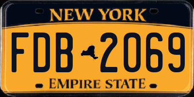 NY license plate FDB2069