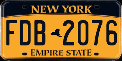 NY license plate FDB2076