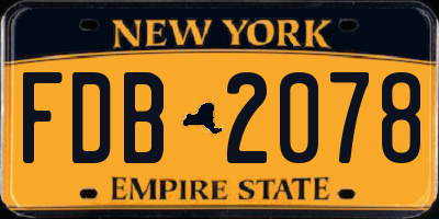 NY license plate FDB2078