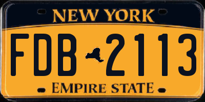NY license plate FDB2113