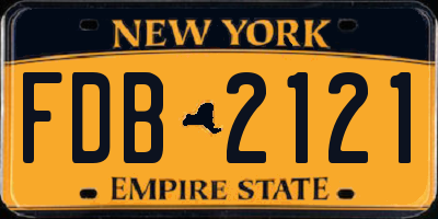 NY license plate FDB2121