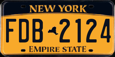 NY license plate FDB2124