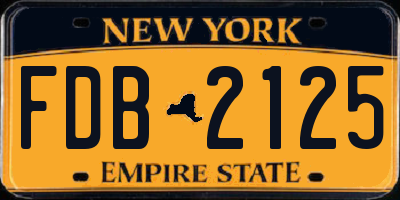 NY license plate FDB2125