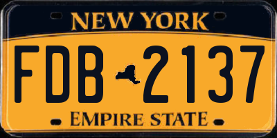 NY license plate FDB2137