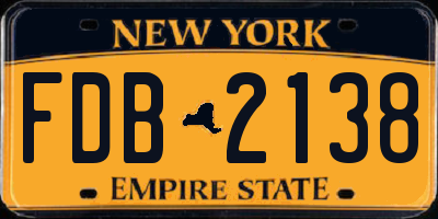 NY license plate FDB2138