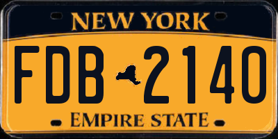 NY license plate FDB2140