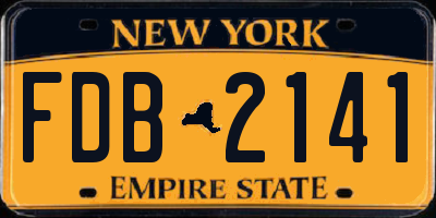 NY license plate FDB2141