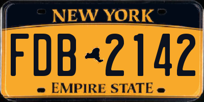 NY license plate FDB2142
