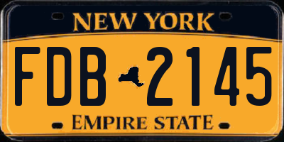 NY license plate FDB2145