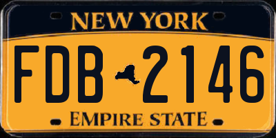 NY license plate FDB2146