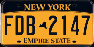 NY license plate FDB2147