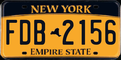 NY license plate FDB2156